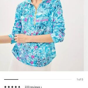 New Lilly Pulitzer UPF 50 Skipper Popover Blue Peri Lilly Loves North Carolina